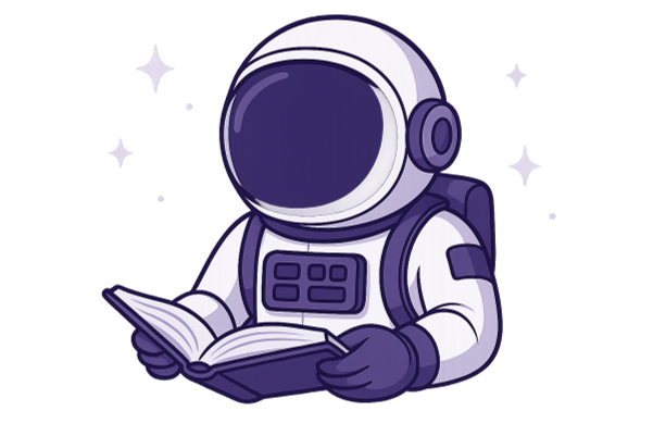 Astronauta estudando
