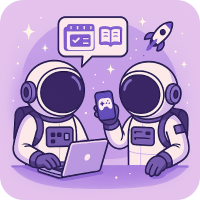 Astronautas compartilhando